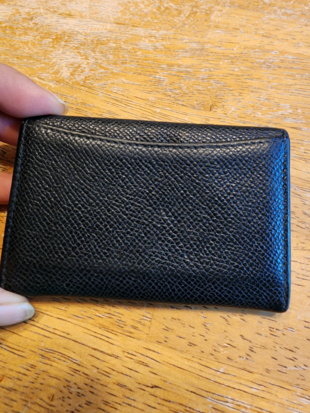 BVLGARI Grain Calf Leather Business Card Case/Holder